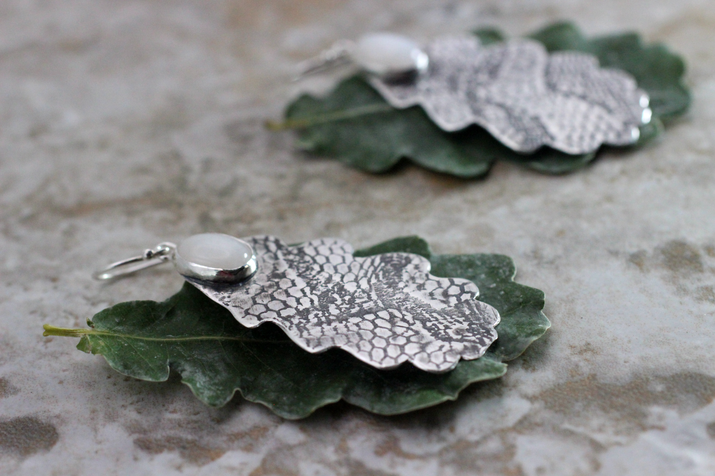 Earrings: Sessile Oak Leaves