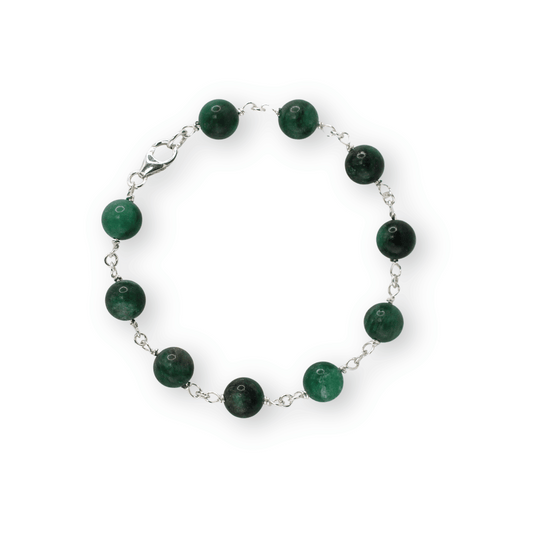 Bracelet: Muscovite in Fuchsite Beaded Chain