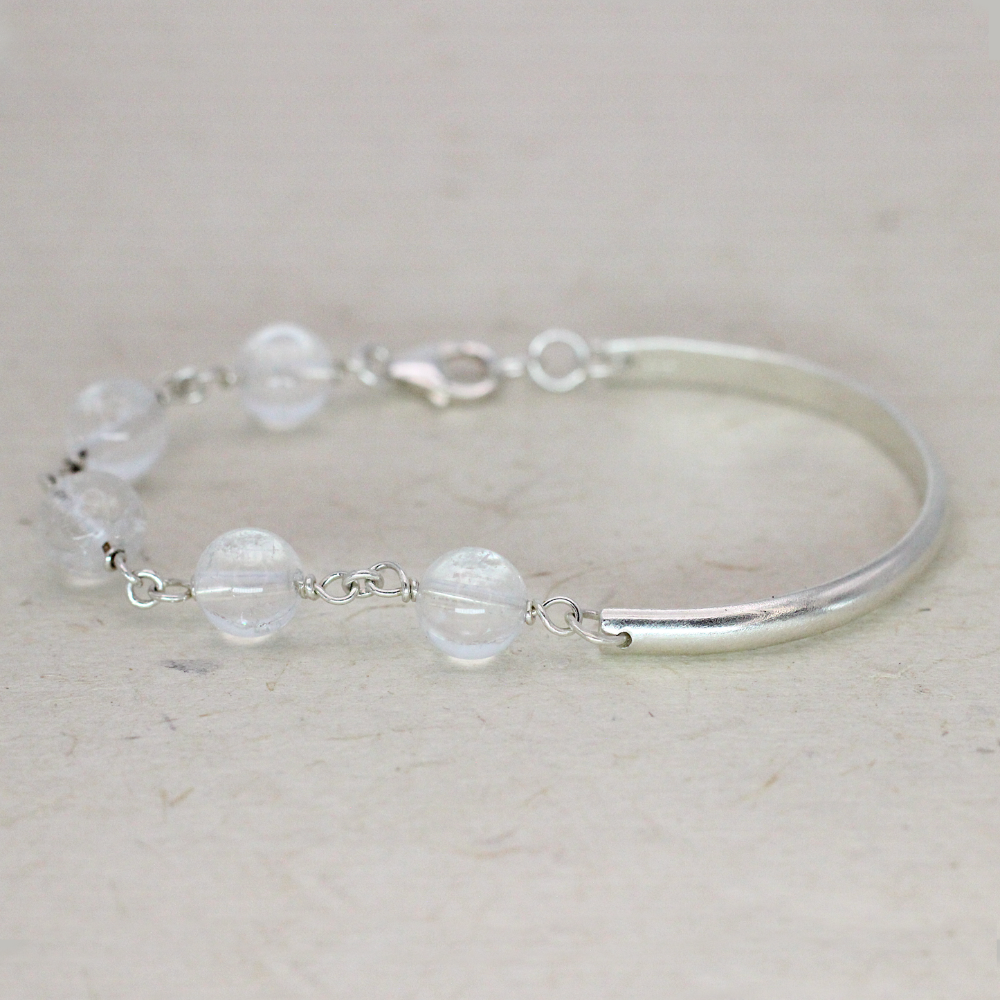 Bracelet: Clear Quartz Half Cuff