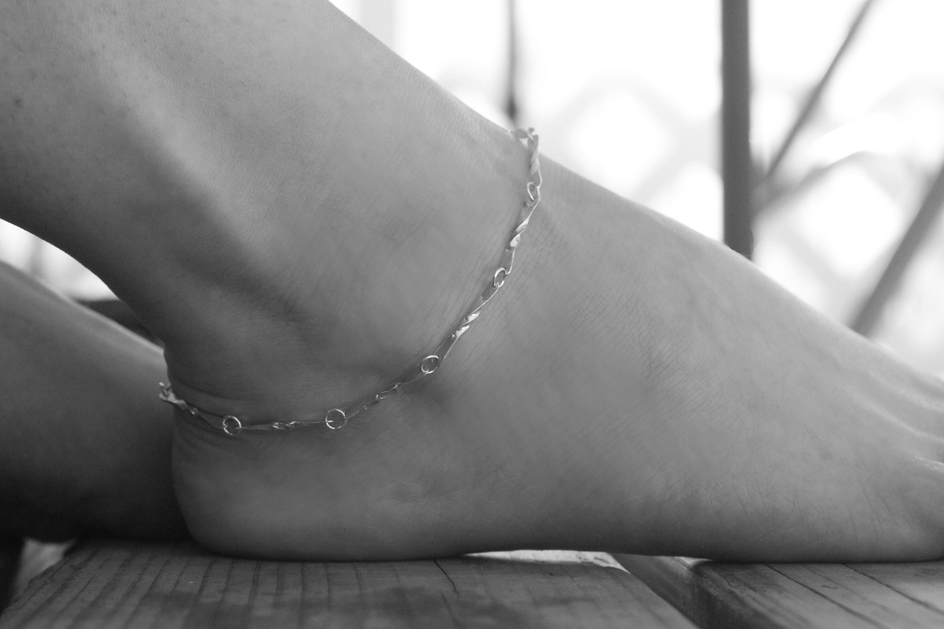 Sterling Silver Sjarmere Chain Anklet (11-inches) ~ Handcrafted Jewelry ~ VANDA inspired