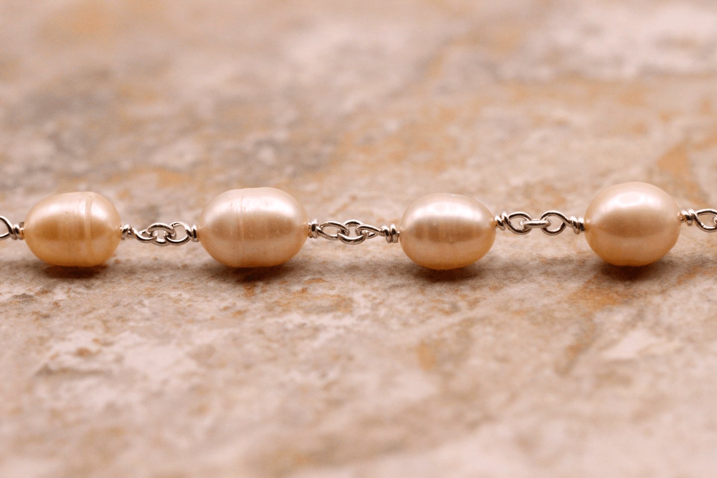 Sterling Silver, Pearl Chain Bracelet ~ Handcrafted Jewelry ~ VANDA inspired