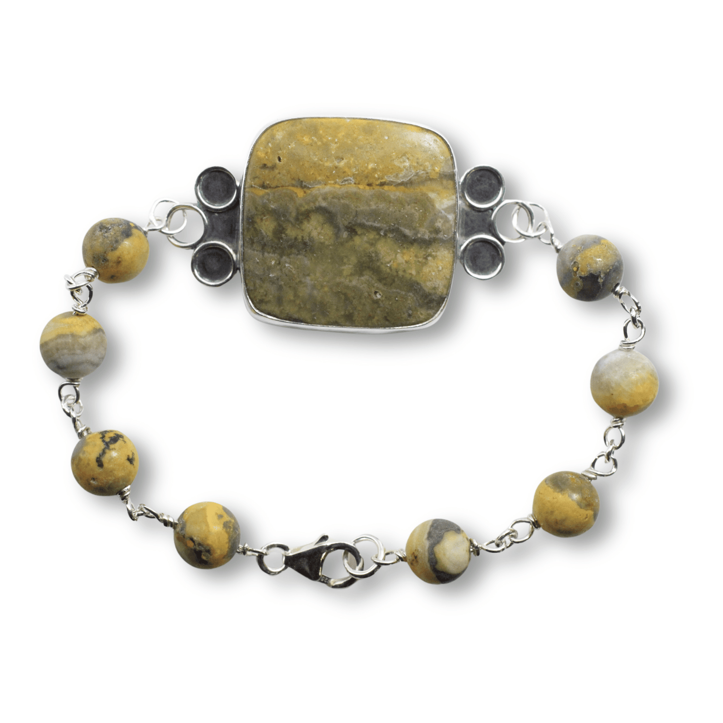 LAST CHANCE SALE: Bumblebee Jasper & Beaded Chain Bracelet