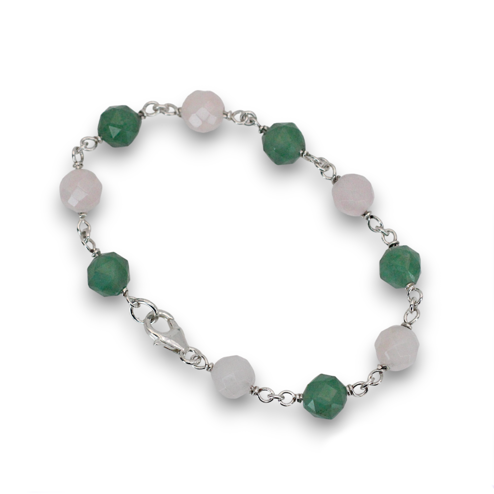 Bracelet: Rose Quartz & Green Aventurine Chain
