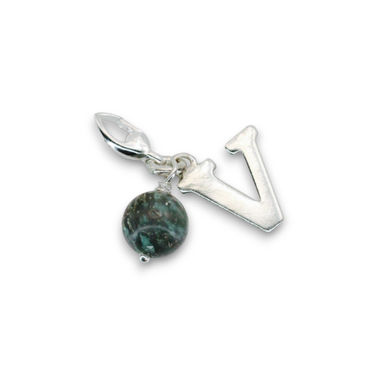 Charm: Letter & African Turquoise
